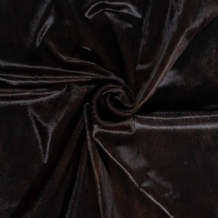 Brazilian Solid Black Cowhide Rug Size 7'7" L x 6'6" W 2303
