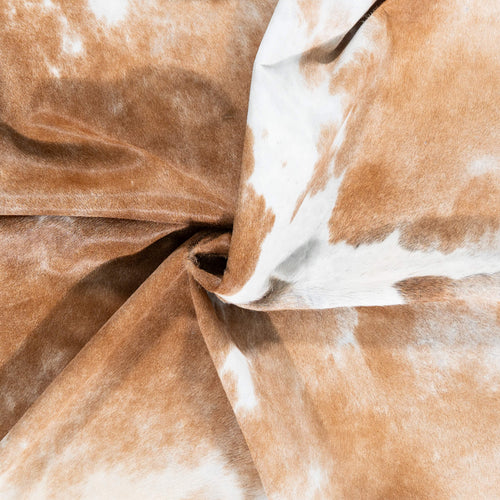 Brazilian Palomino and White Cowhide Rug Size 7'7" L x 6'6" W 2319