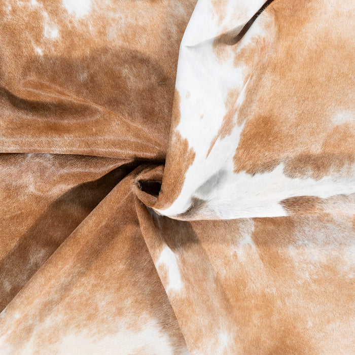 Brazilian Palomino and White Cowhide Rug Size 7'7" L x 6'6" W 2319
