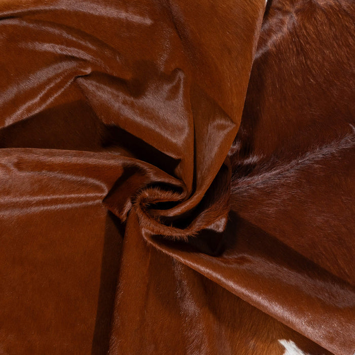 Brazilian Brown and White Cowhide Rug Size 7'7" L x 6'6" W 2364