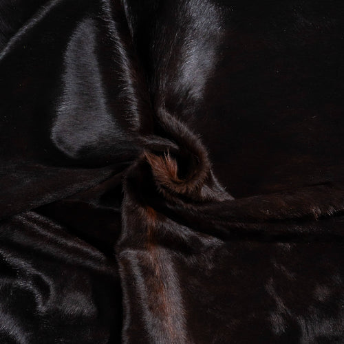 Brazilian Solid Black Cowhide Rug Size 7'7" L x 6'6" W 2384