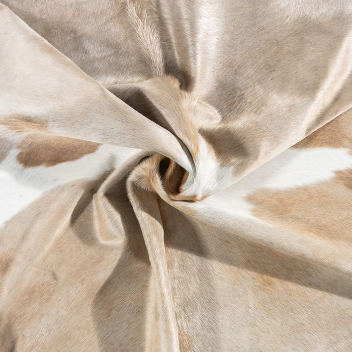 Brazilian Palomino and White Cowhide Rug Size 6'11" L x 6'2" W 2421
