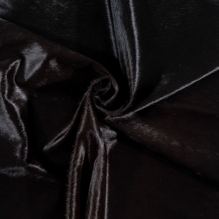 Brazilian Solid Black Cowhide Rug Size 6'10" L x 5'6" W 2428