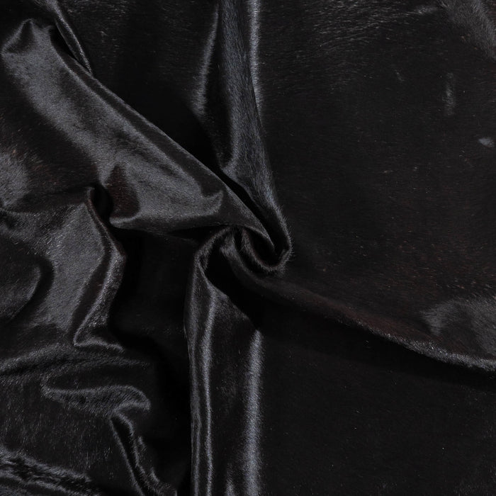 Brazilian Solid Black Cowhide Rug Size 6'8" L x 5'1" W 2433