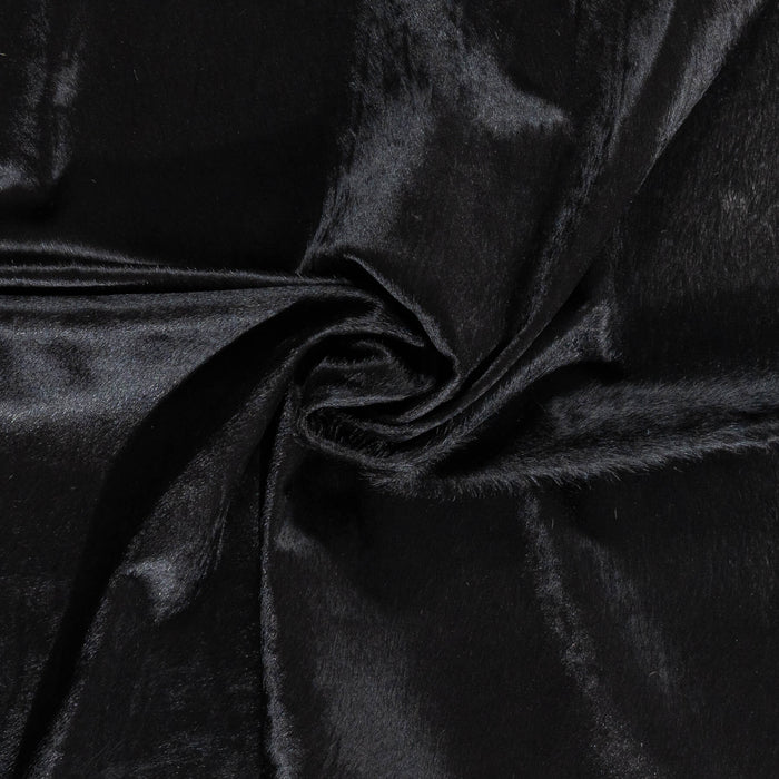 Brazilian Solid Black Cowhide Rug Size 7'1" L x 5'5" W 2434