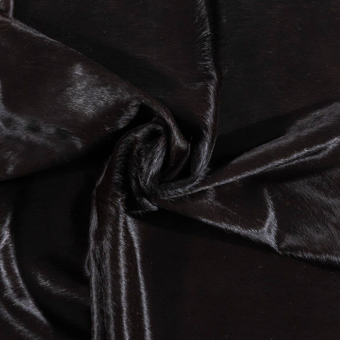 Brazilian Solid Black Cowhide Rug Size 7'3" L x 6'4" W 2436