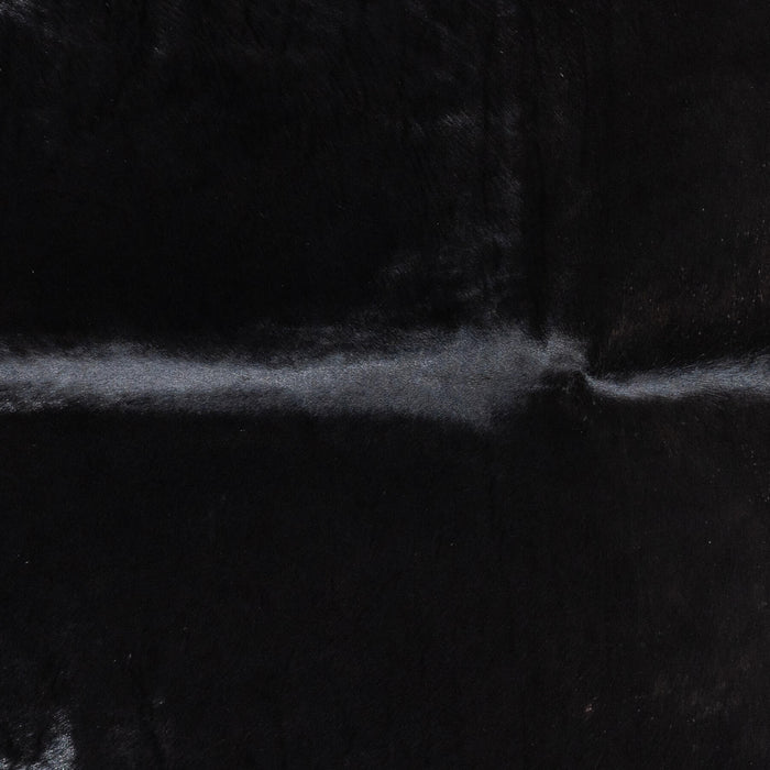 Brazilian Solid Black Cowhide Rug Size 7'3" L x 6'10" W 2439