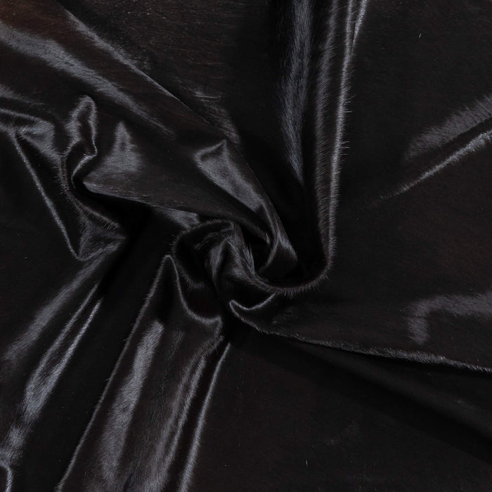 Brazilian Solid Black Cowhide Rug Size 6'6" L x 6'4" W 2441