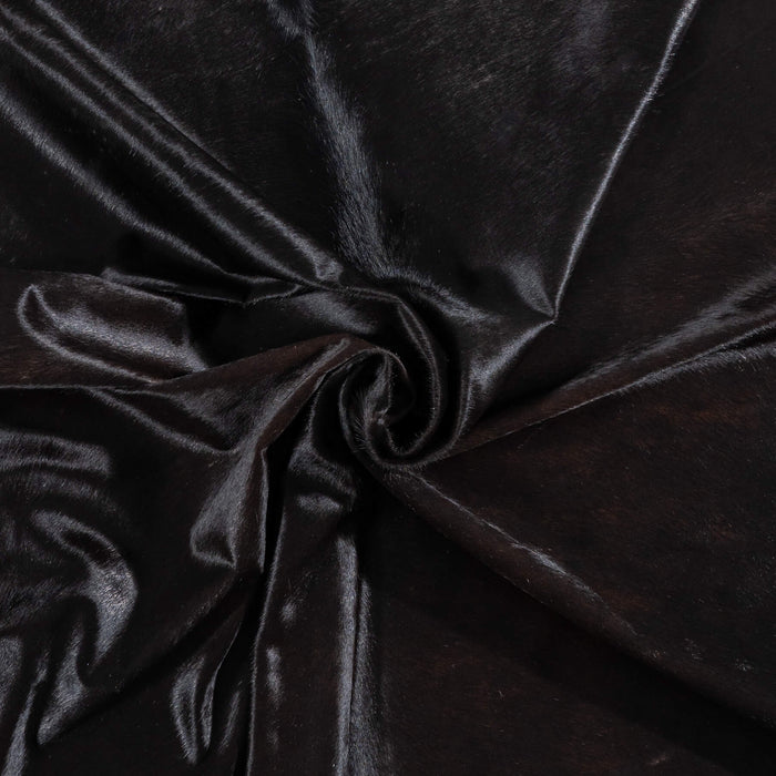 Brazilian Solid Black Cowhide Rug Size 7'5" L x 6'4" W 2442