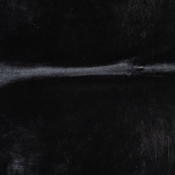 Brazilian Solid Black Cowhide Rug Size 7'0" L x 6'10" W 2443