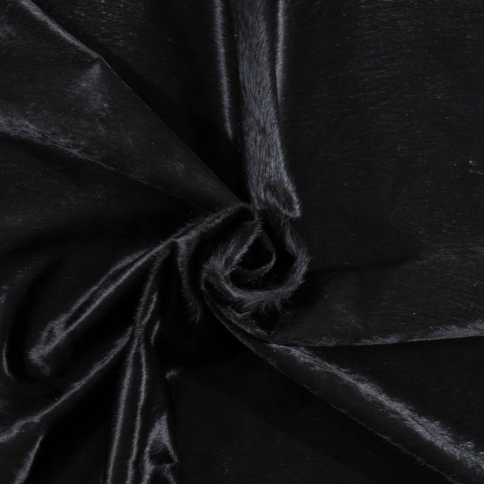 Brazilian Solid Black Cowhide Rug Size 7'7" L x 7'0" W 2445