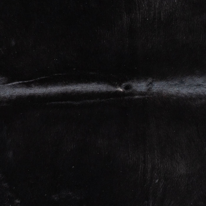 Brazilian Solid Black Cowhide Rug Size 7'5" L x 6'7" W 2447