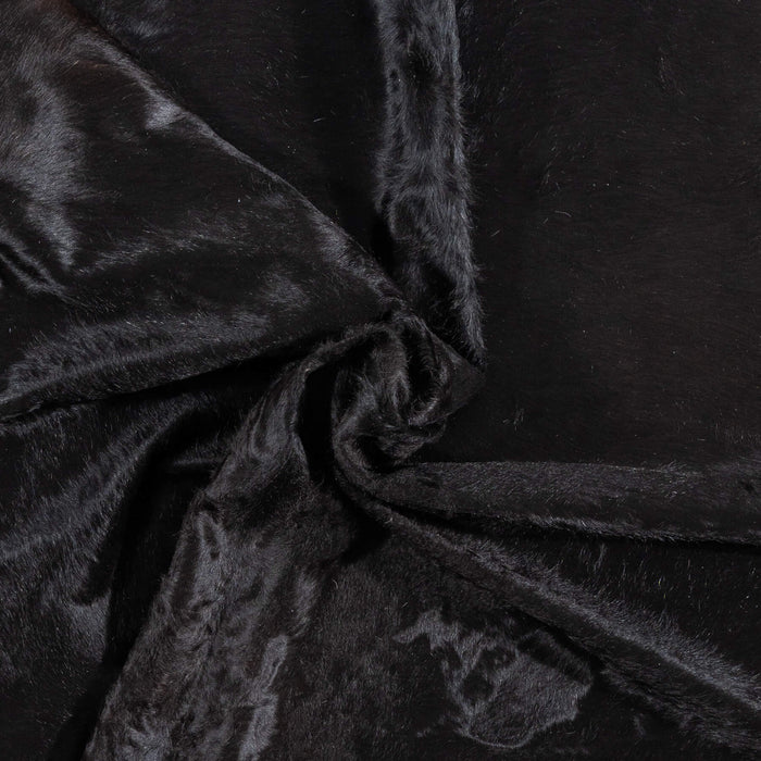 Brazilian Solid Black Cowhide Rug Size 7'7" L x 6'9" W 2448