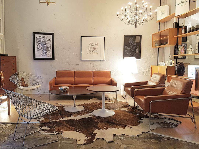 Brindle White Belly And Backbone Brazilian Cowhide Rug, Natural Suede Leather | eCowhides
