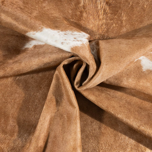 Brazilian Palomino and White Cowhide Rug Size 7'2" L x 6'5" W 2505
