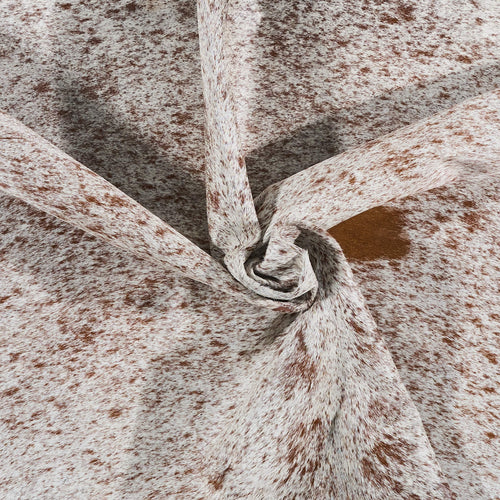 Brazilian Chocolate and White Cowhide Rug Size 8'0" L x 6'9" W 2573