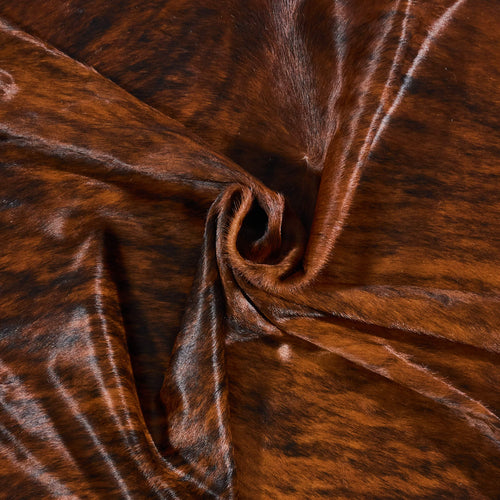 Brazilian Brindle Cowhide Rug Size 6'4" L x 5'4" W 2597