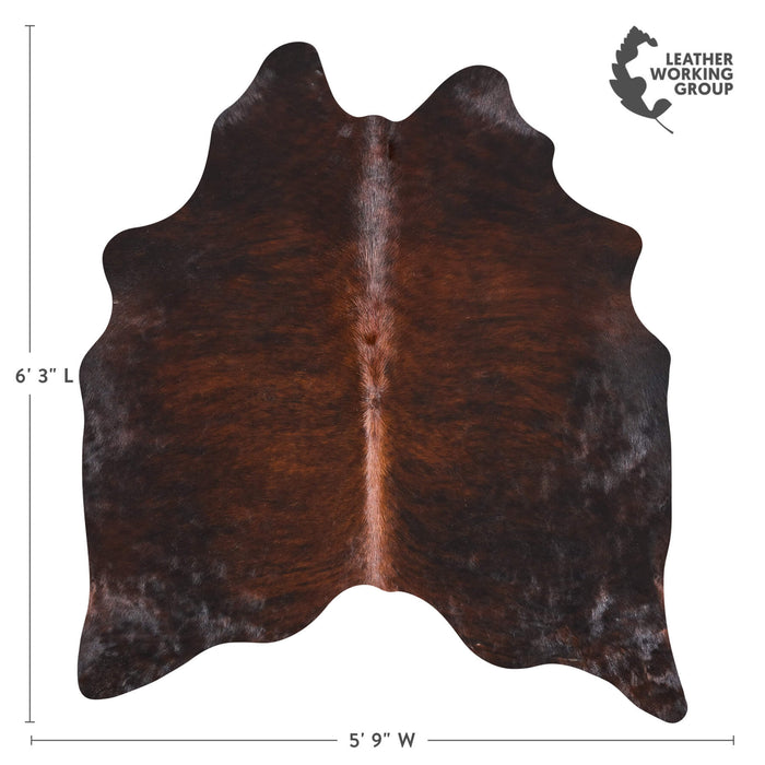 Brazilian Dark Brindle Cowhide Rug Size 6'3" L x 5'9" W 2600