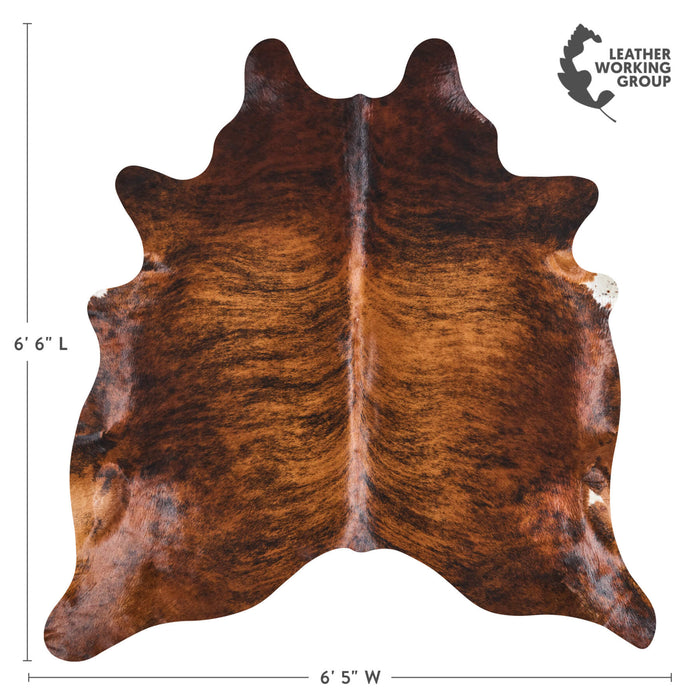Brazilian Brindle Cowhide Rug Size 6'6" L x 6'5" W 2601