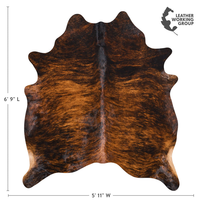 Brazilian Brindle Cowhide Rug Size 6'9" L x 5'11" W 2602