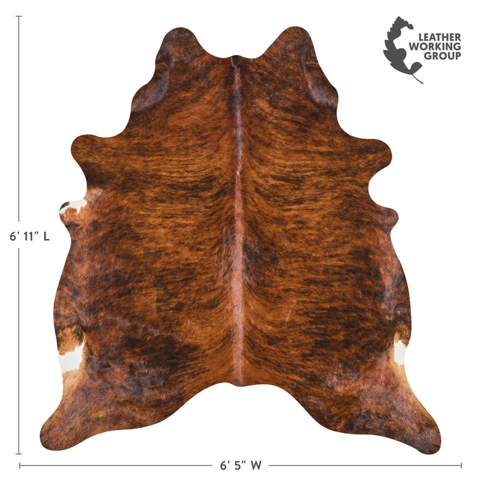 Brazilian Brindle Cowhide Rug Size 6'11" L x 6'5" W 2603