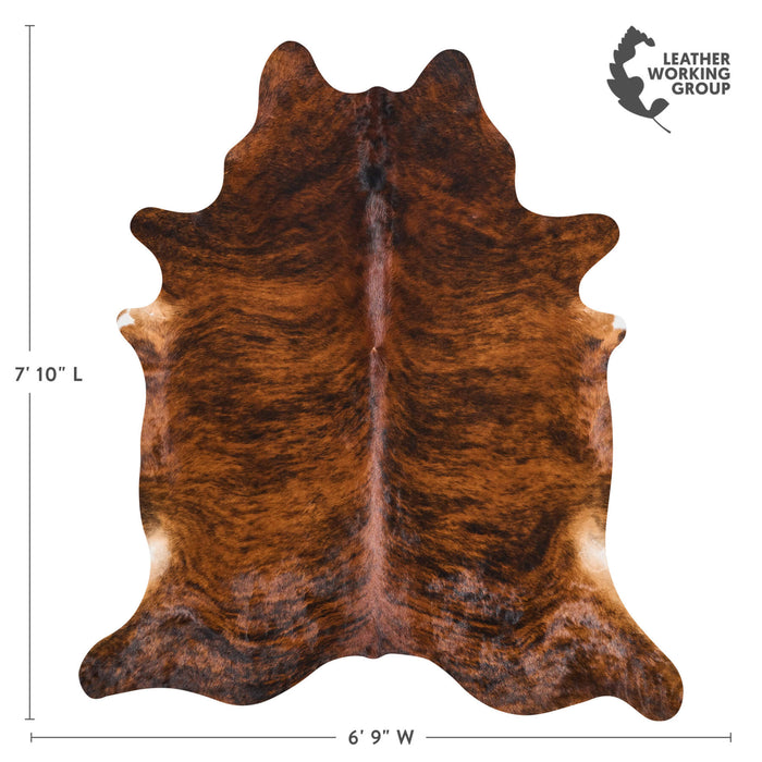 Brazilian Brindle Cowhide Rug Size 7'10" L x 6'9" W 2610