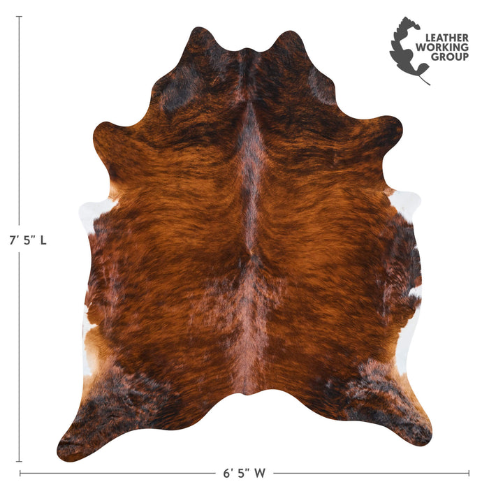 Brazilian Brindle Cowhide Rug Size 7'5" L x 6'5" W 2613