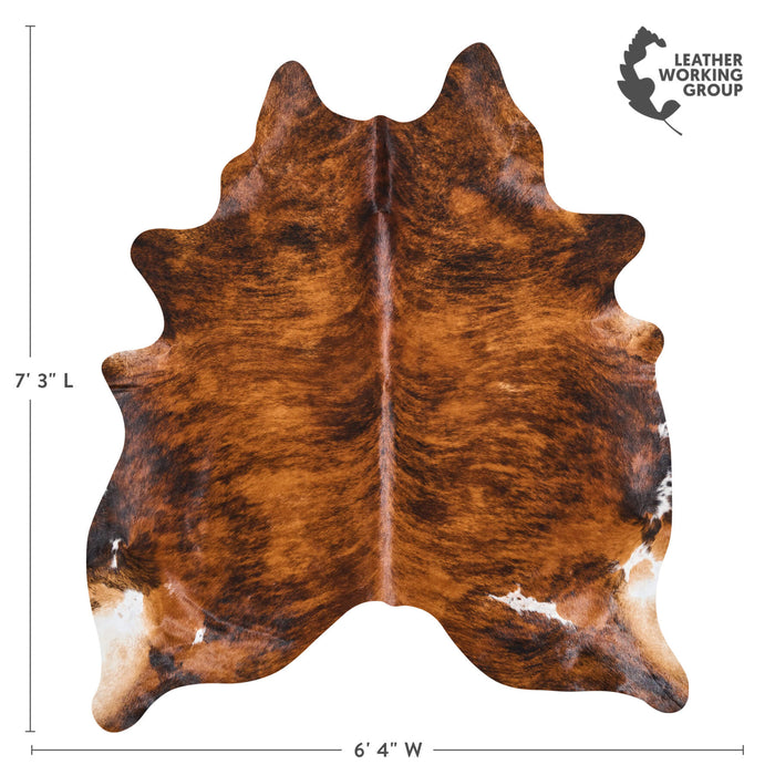 Brazilian Brindle Cowhide Rug Size 7'3" L x 6'4" W 2616
