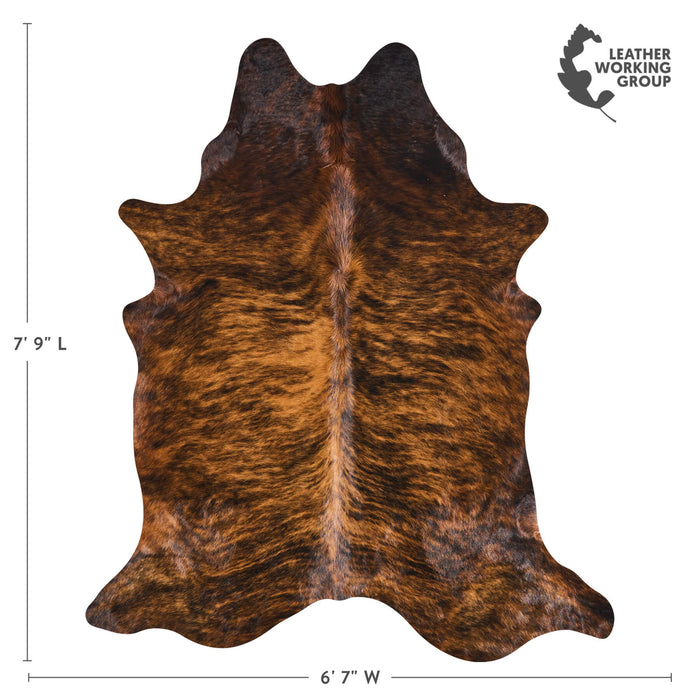 Brazilian Brindle Cowhide Rug Size 7'9" L x 6'7" W 2620