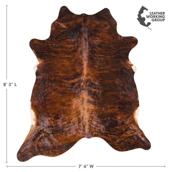 Brazilian Brindle Cowhide Rug Size 8'3" L x 7'4" W 2623