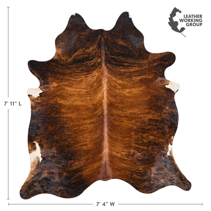 Brazilian Brindle Cowhide Rug Size 7'11" L x 7'5" W 2624