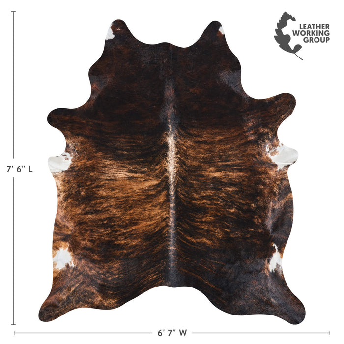 Brazilian Dark Brindle Cowhide Rug Size 7'6" L x 6'7" W 2627