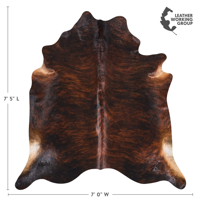 Brazilian Dark Brindle Cowhide Rug Size 7'5" L x 7'0" W 2629