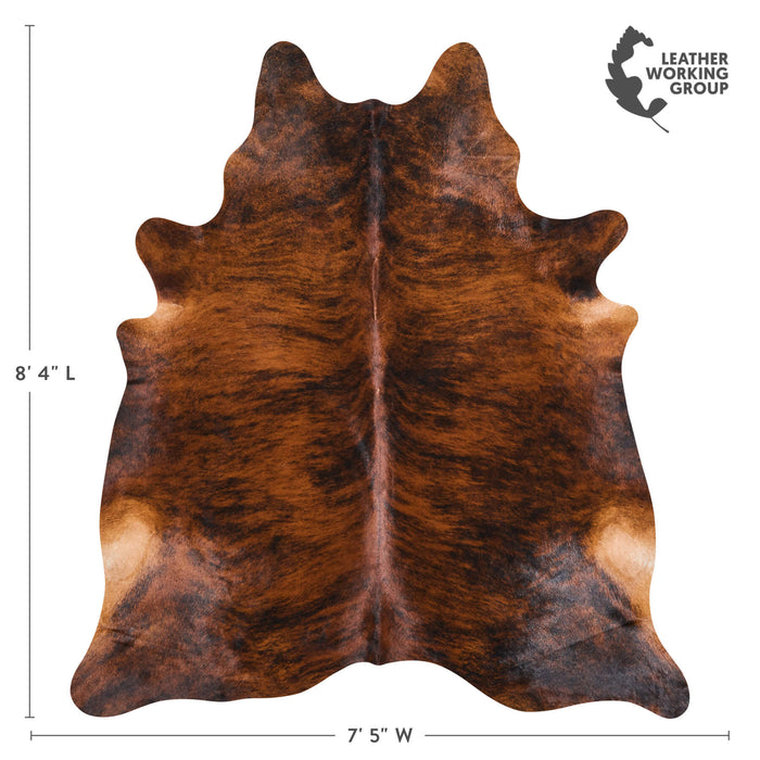 Brazilian Brindle Cowhide Rug Size 8'4" L x 7'5" W 2630