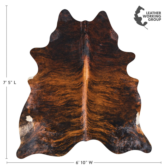 Brazilian Brindle Cowhide Rug Size 7'5" L x 6'10" W 2631