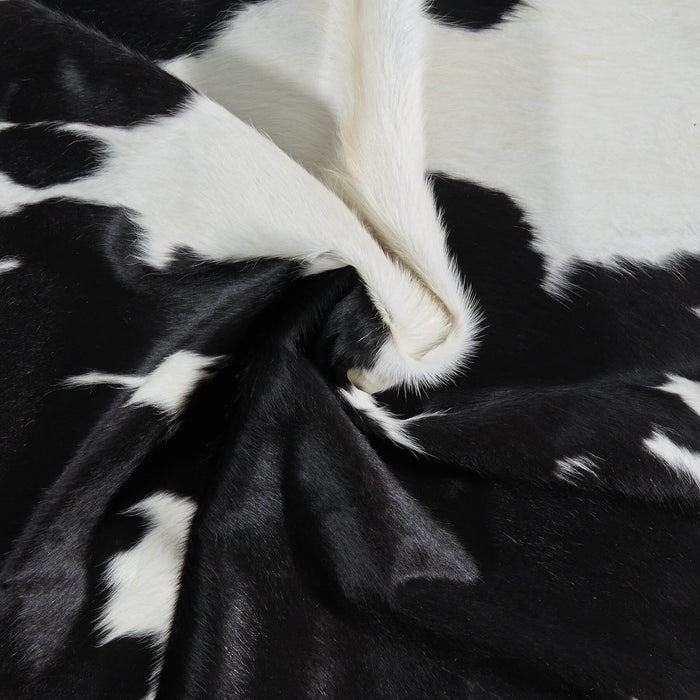 Brazilian Black and White Cowhide Rug Size 6'6" L x 5'9" W 2633
