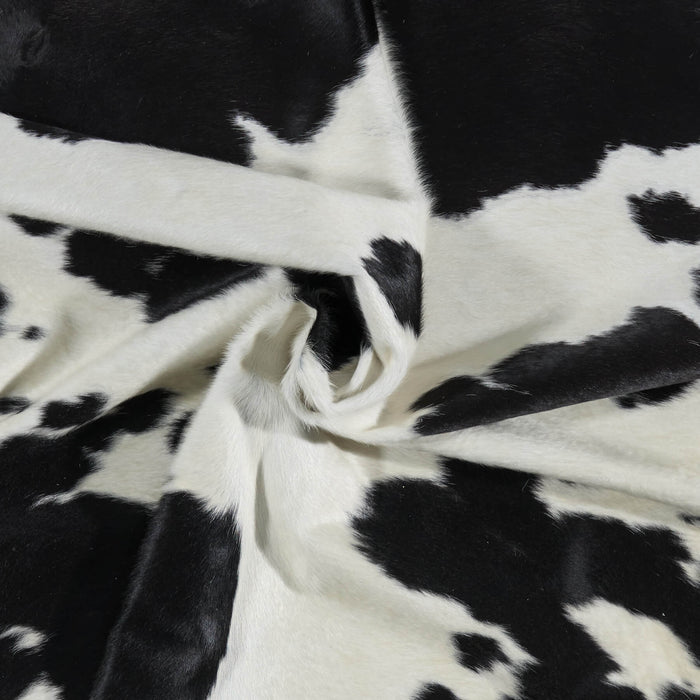 Brazilian Black and White Cowhide Rug Size 6'10" L x 5'8" W 2634