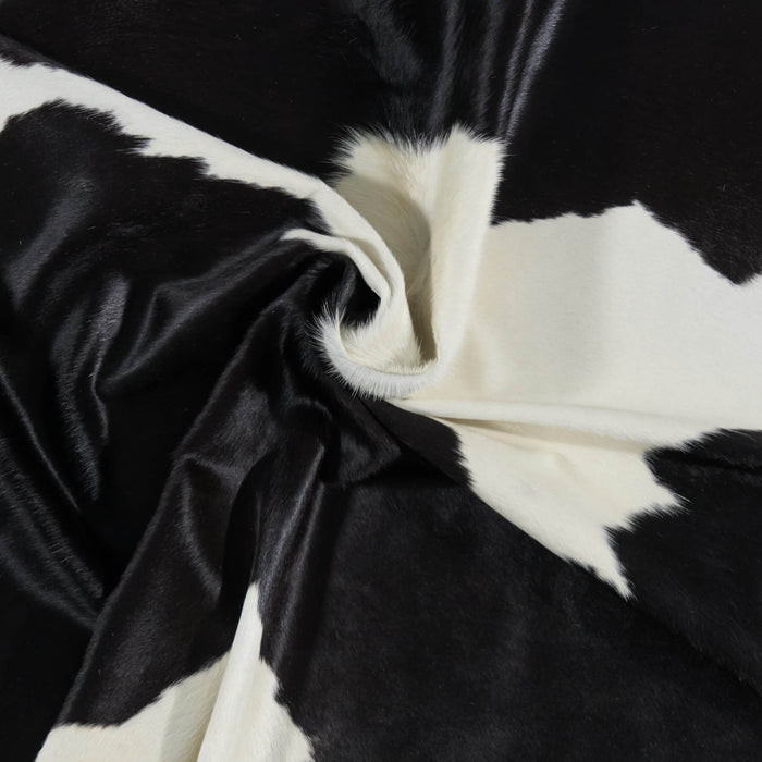 Brazilian Black and White Cowhide Rug Size 6'9" L x 6'0" W 2635