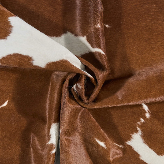 Brazilian Brown and White Cowhide Rug Size 7'3" L x 6'7" W 2641