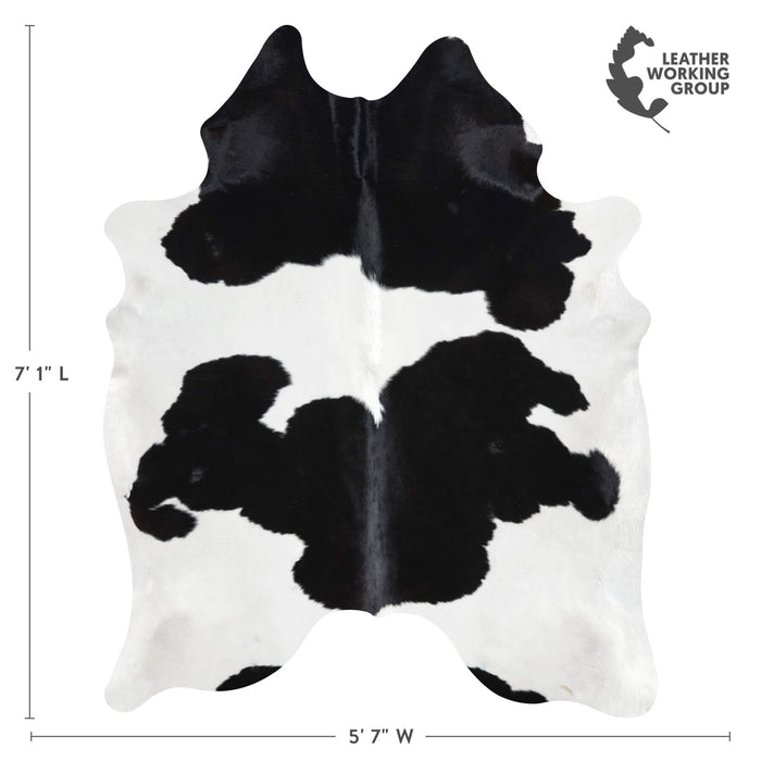 Brazilian Black and White Cowhide Rug Size 7'1" L x 5'7" W 2642