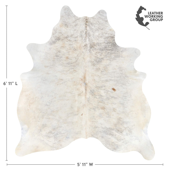 Brazilian Light Grey Brindle Cowhide Rug Size 6'11" L x 5'11" W 2660