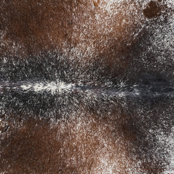 Brazilian Chocolate and White Cowhide Rug Size 6'8" L x 6'0" W 2667