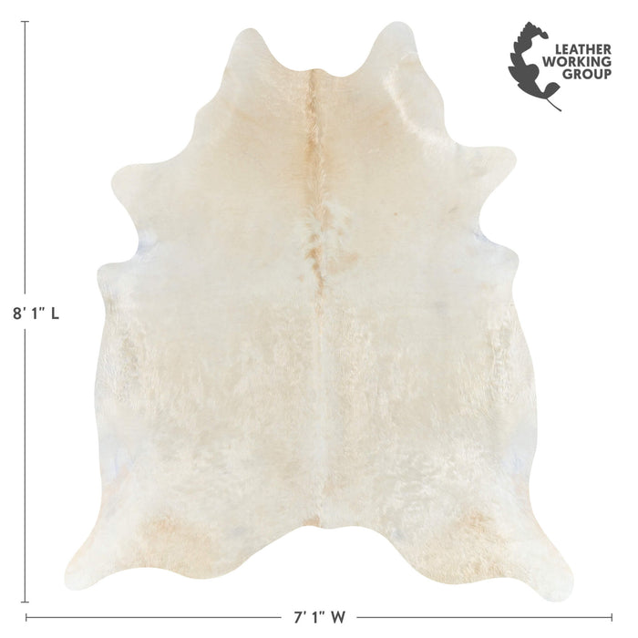 Brazilian Champagne Cowhide Rug Size 8'1" L x 7'1" W 2668