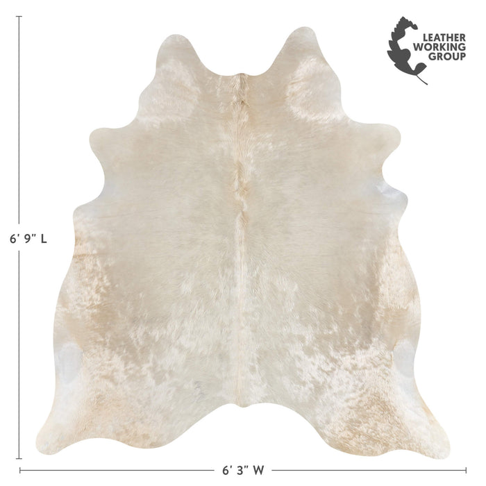 Brazilian Champagne Cowhide Rug Size 6'9" L x 6'3" W 2681