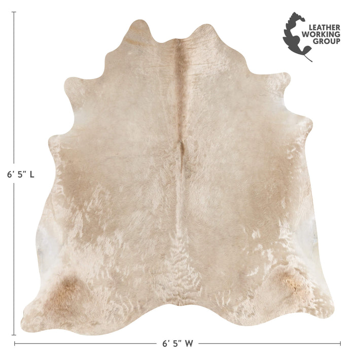 Brazilian Champagne Cowhide Rug Size 6'5" L x 6'5" W 2684