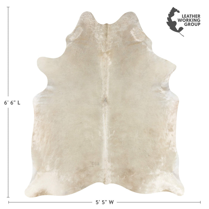 Brazilian Champagne Cowhide Rug Size 6'6" L x 5'5" W 2685
