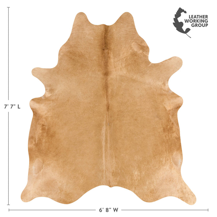 Brazilian Beige Cowhide Rug Size 7'7" L x 6'8" W 2688