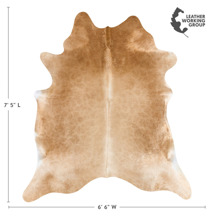Brazilian Beige Cowhide Rug Size 7'5" L x 6'6" W 2690