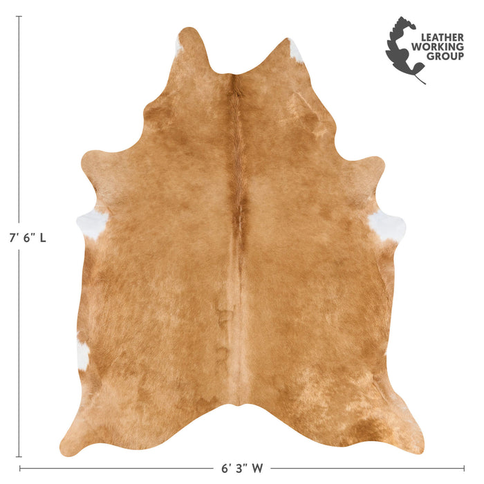 Brazilian Beige Cowhide Rug Size 7'6" L x 6'3" W 2692