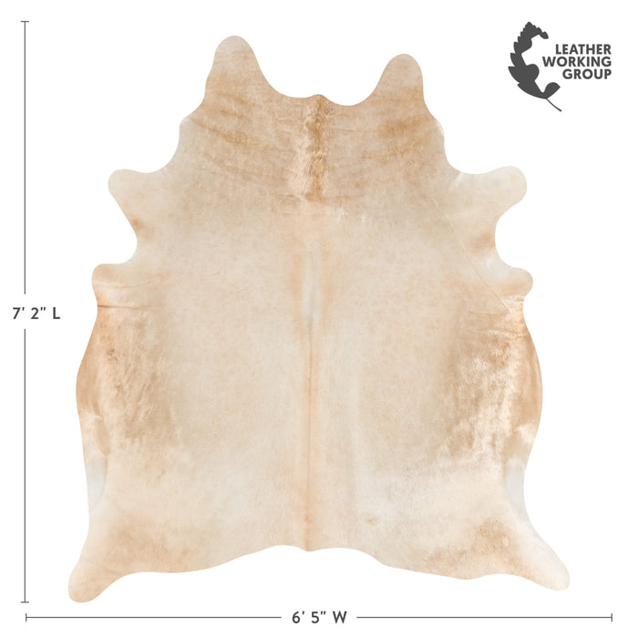 Brazilian Champagne Cowhide Rug Size 7'2" L x 6'5" W 2693